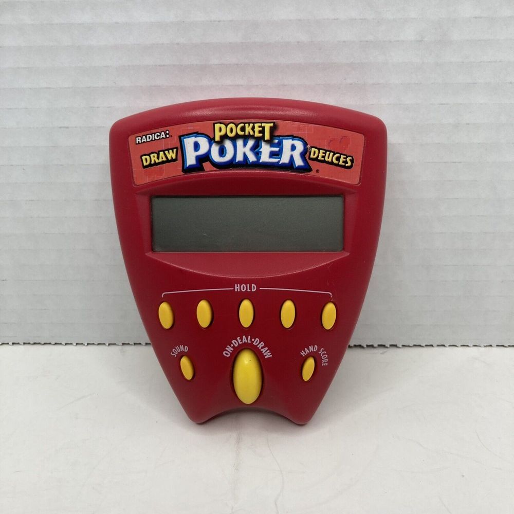 Radica Pocket Poker Handheld Game Deuces Draw Electronic Poker 1999 VTG *TESTED*